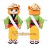 Kimono Girl Mascot Costume for Adults Custom Logo Party Character Suit