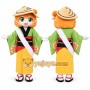 Kimono Girl Mascot Costume for Adults Custom Logo Party Character Suit