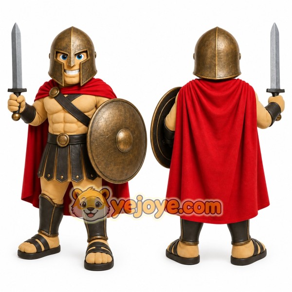 Armored Warrior with Sword and Shield Mascot Costume for Adults Custom Logo Party Character Suit
