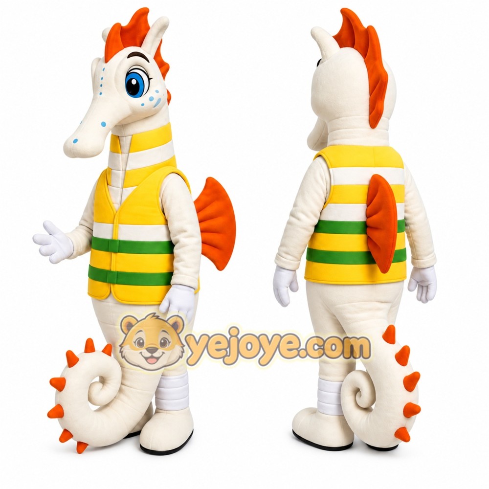 Seahorse Mascot Costume for Adults Custom Logo Party Character Suit