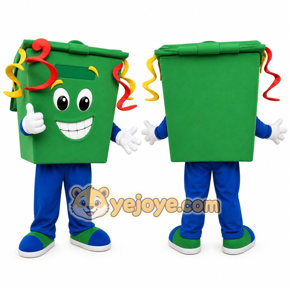Trash Can Mascot Costume for Adults Custom Logo Party Character Suit