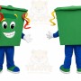 Trash Can Mascot Costume for Adults Custom Logo Party Character Suit