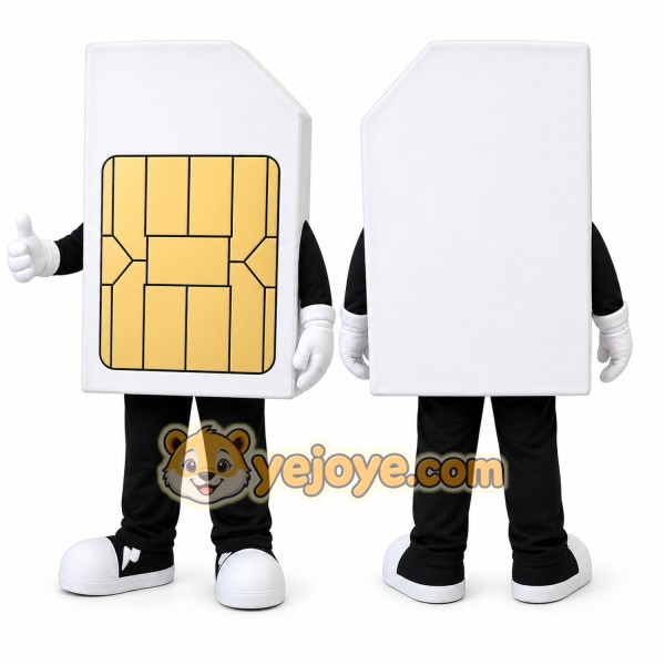 SIM Card Mascot Costume for Adults Custom Logo Party Character Suit