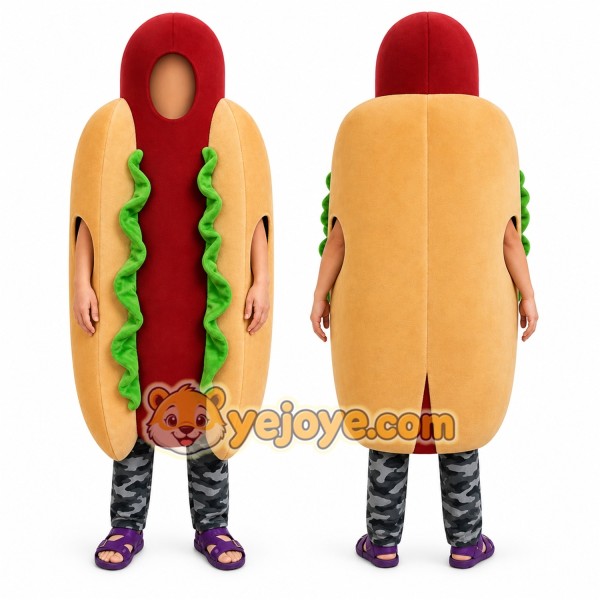Hot Dog Mascot Costume for Adults Custom Logo Party Character Suit