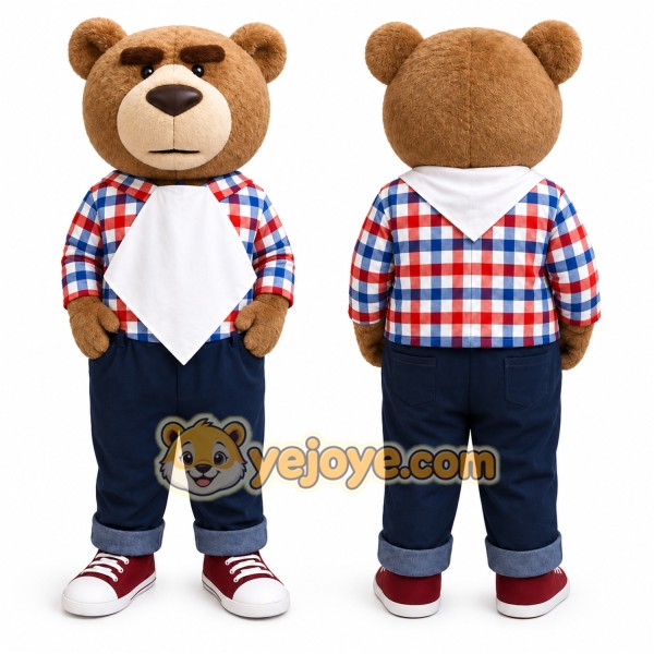 Bear Mascot Costume for Adults Custom Logo Party Character Suit