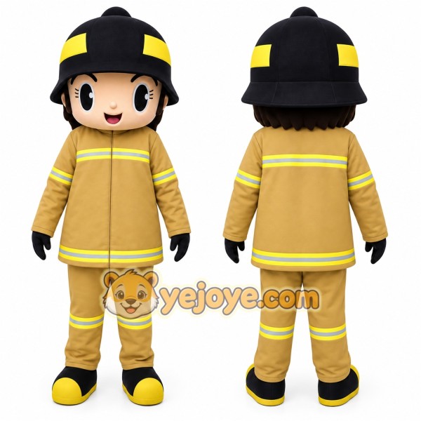 Firefighter Mascot Costume for Adults Custom Logo Party Character Suit