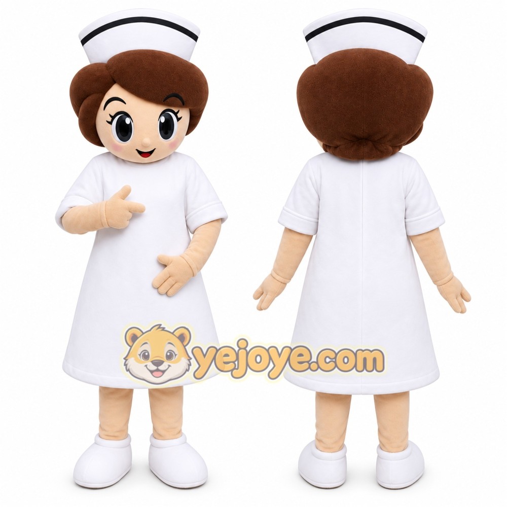 Nurse Mascot Costume for Adults Custom Logo Party Character Suit