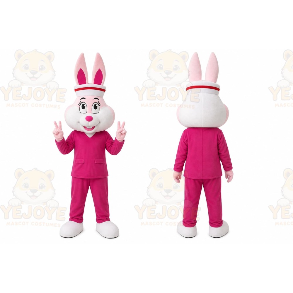 Rabbit Mascot Costume for Adults Custom Logo Party Character Suit
