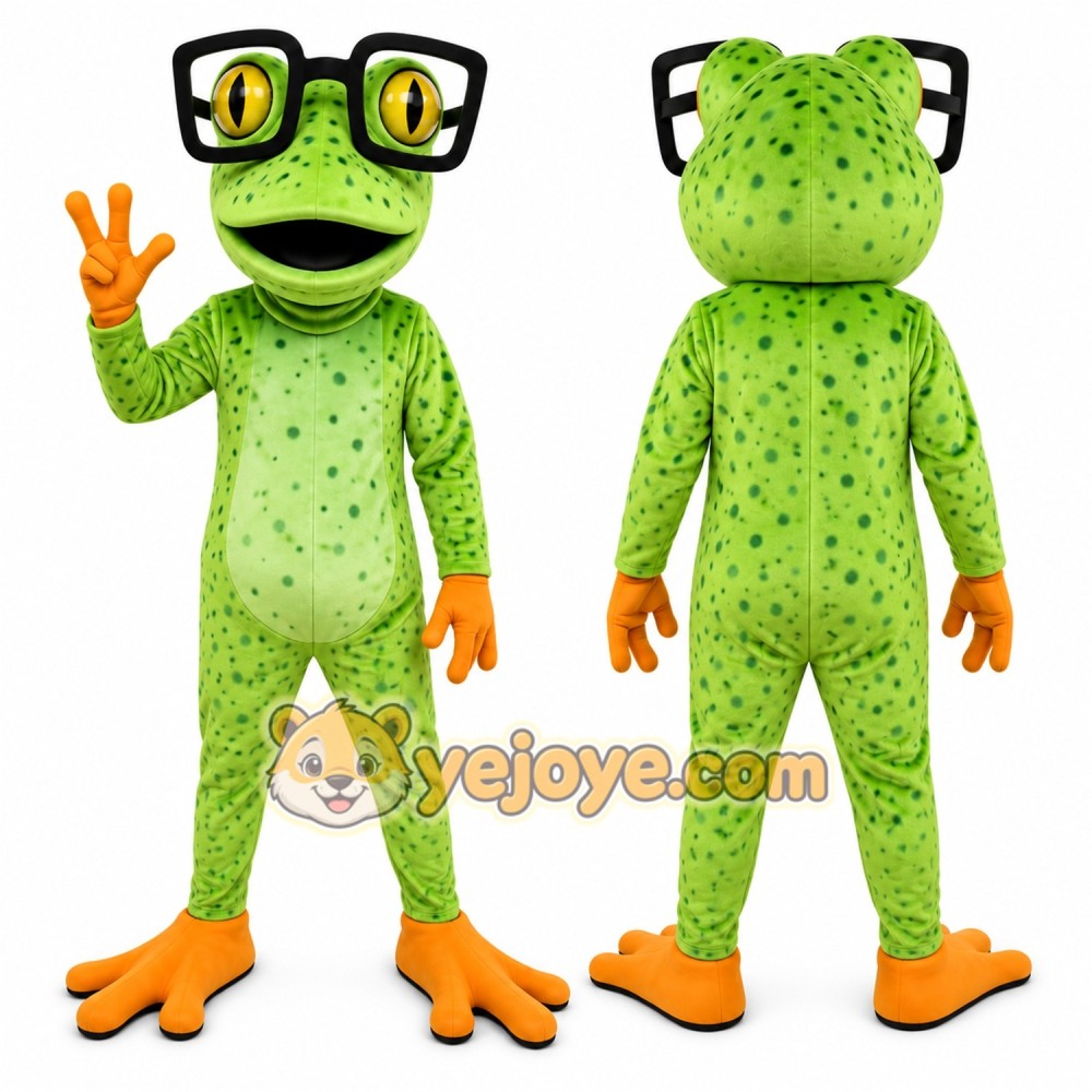 Frog Mascot Costume for Adults Custom Logo Party Character Suit