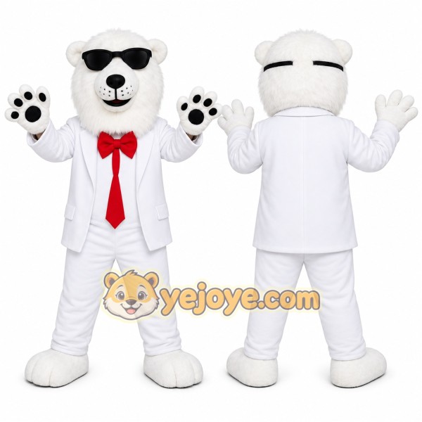 Polar Bear Mascot Costume for Adults Custom Logo Party Character Suit