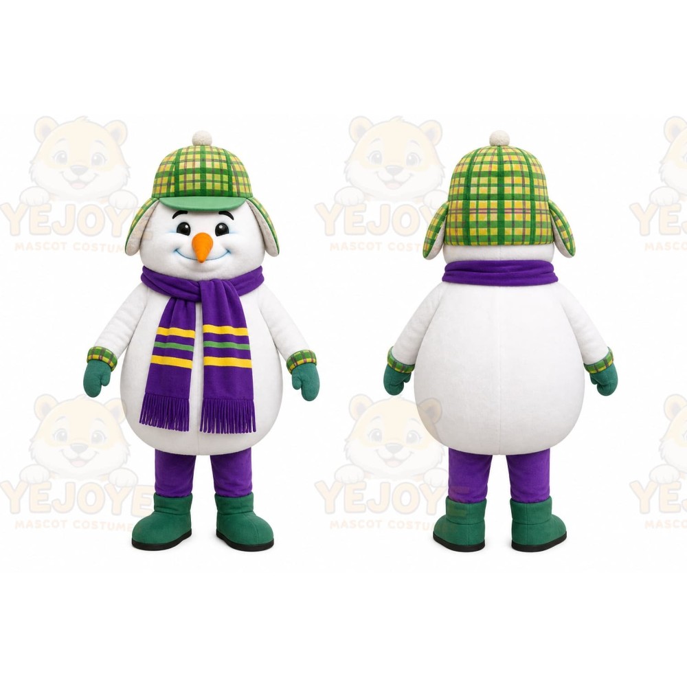 Snowman Mascot Costume for Adults Custom Logo Party Character Suit