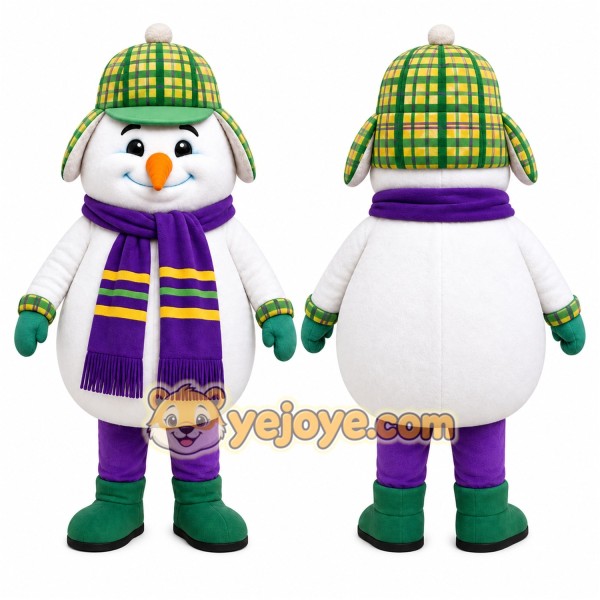 Snowman Mascot Costume for Adults Custom Logo Party Character Suit