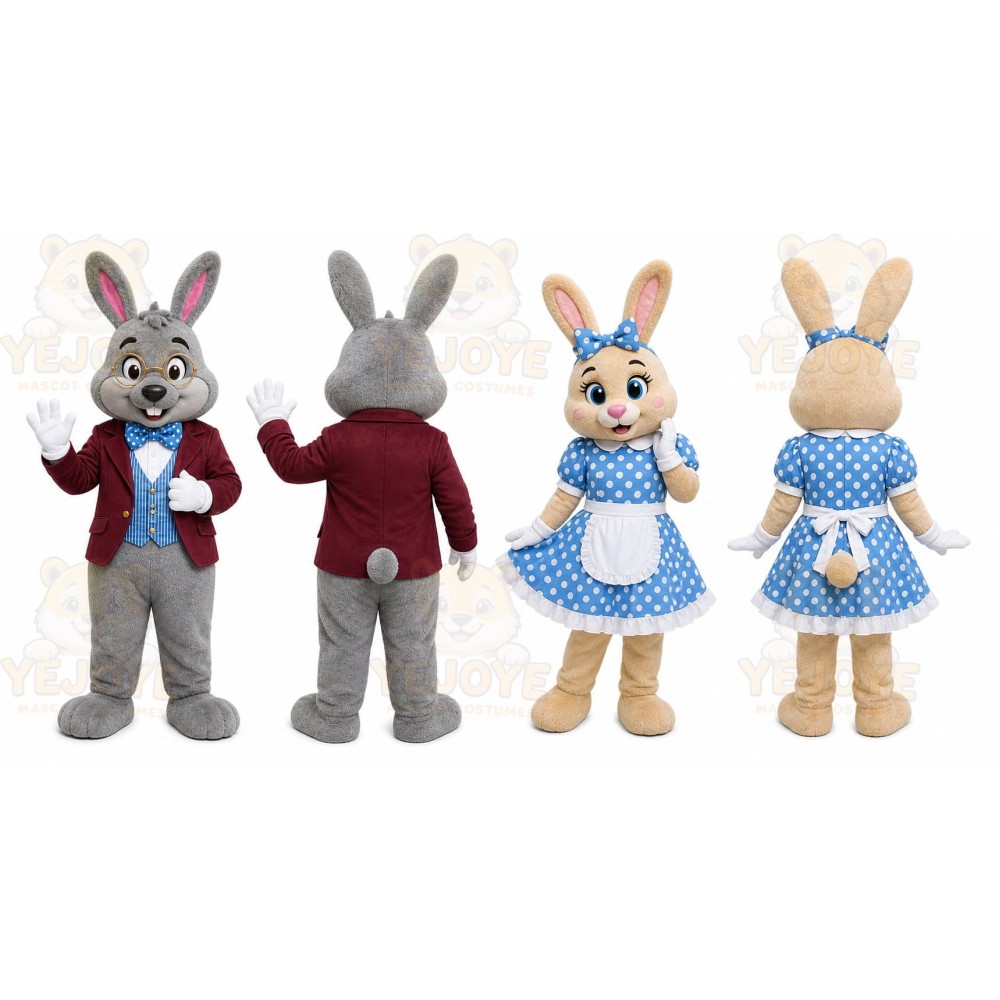 Rabbit Mascot Costume for Adults Custom Logo Party Character Suit