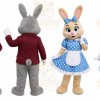 Rabbit Mascot Costume for Adults Custom Logo Party Character Suit