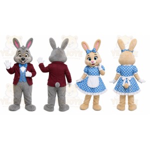 Rabbit Mascot Costume for Adults Custom Logo Party Character Suit