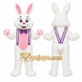Rabbit Mascot Costume for Adults Custom Logo Party Character Suit