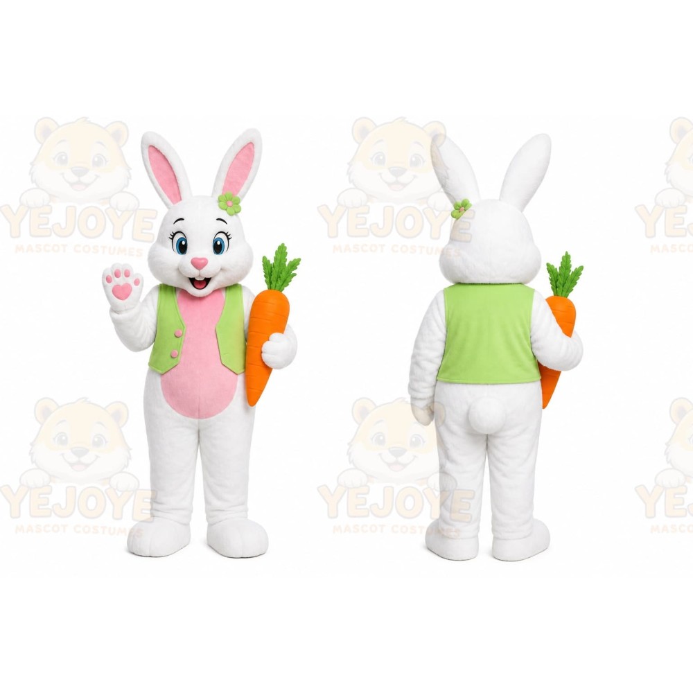 Bunny Mascot Costume for Adults Custom Logo Party Character Suit