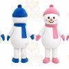 Snowman Mascot Costume for Adults Custom Logo Party Character Suit