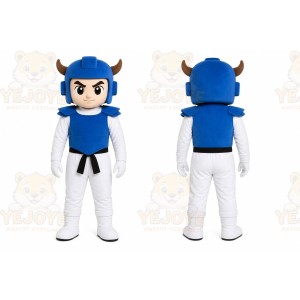 Blue warrior Mascot Costume for Adults Custom Logo Party Character Suit