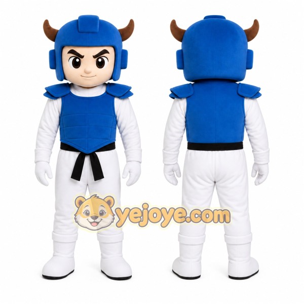 Blue warrior Mascot Costume for Adults Custom Logo Party Character Suit