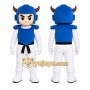 Blue warrior Mascot Costume for Adults Custom Logo Party Character Suit