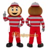 Cartoon Character in Red Striped Shirt Mascot Costume for Adults Custom Logo Party Character Suit