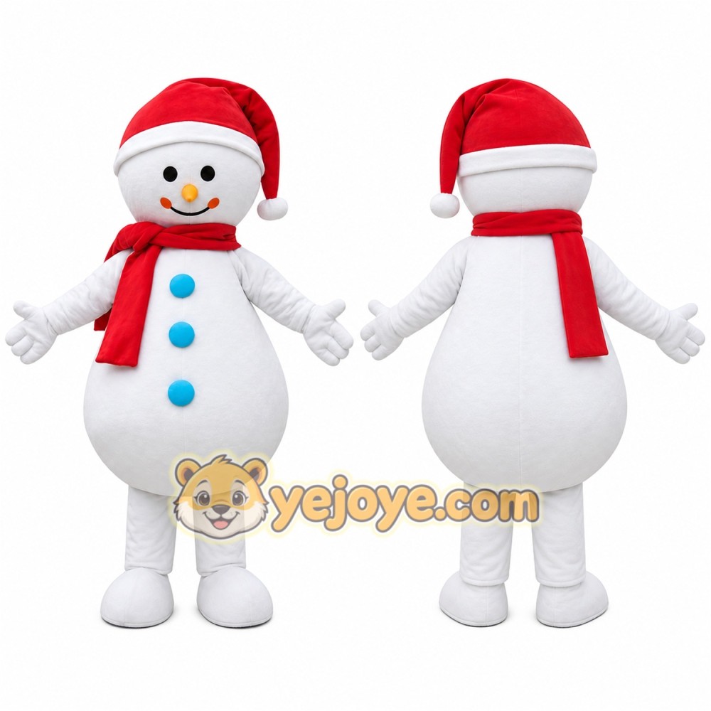 Snowman Mascot Costume for Adults Custom Logo Party Character Suit