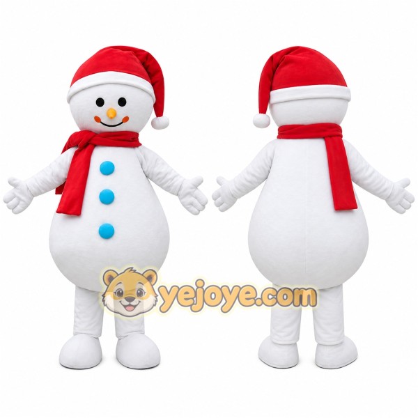 Snowman Mascot Costume for Adults Custom Logo Party Character Suit