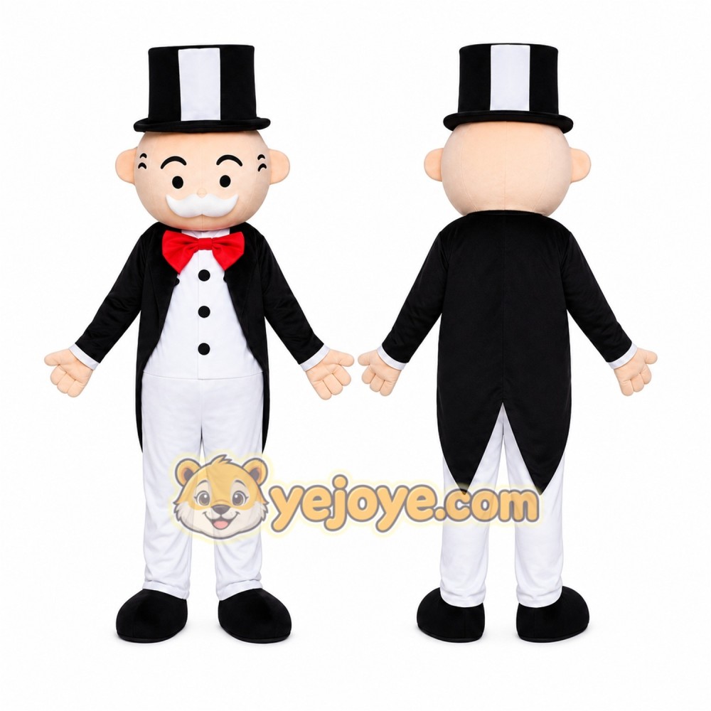 Rich Uncle Pennybags Mascot Costume for Adults Custom Logo Party Character Suit Rich Uncle Pennybags Mascot Costume for Adults Custom Logo Party Character Suit