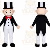 Rich Uncle Pennybags Mascot Costume for Adults Custom Logo Party Character Suit