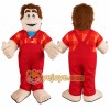 Cartoon Man in Red Overalls Mascot Costume for Adults Custom Logo Party Character Suit
