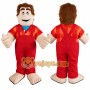 Cartoon Man in Red Overalls Mascot Costume for Adults Custom Logo Party Character Suit