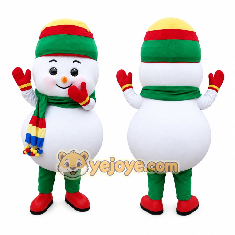 Snowman Mascot Costume for Adults Custom Logo Party Character Suit