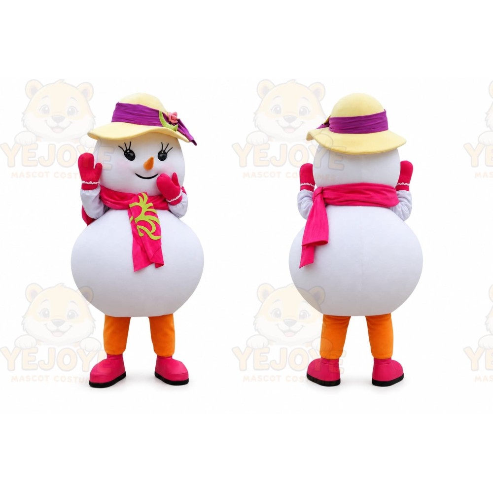 Snowman Mascot Costume for Adults Custom Logo Party Character Suit