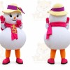 Snowman Mascot Costume for Adults Custom Logo Party Character Suit