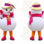 Snowman Mascot Costume for Adults Custom Logo Party Character Suit