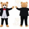 Bear Mascot Costume for Adults Custom Logo Party Character Suit