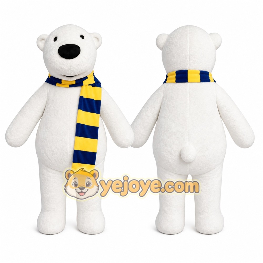 Polar Bear Mascot Costume for Adults Custom Logo Party Character Suit Polar Bear Mascot Costume for Adults Custom Logo Party Character Suit