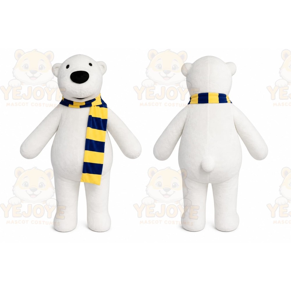 Polar Bear Mascot Costume for Adults Custom Logo Party Character Suit