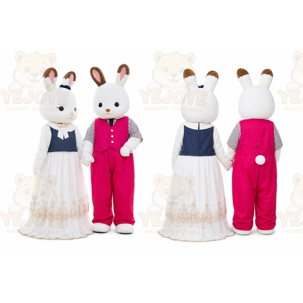 Rabbit Mascot Costume for Adults Custom Logo Party Character Suit