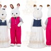 Rabbit Mascot Costume for Adults Custom Logo Party Character Suit