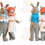 Rabbit Mascot Costume for Adults Custom Logo Party Character Suit