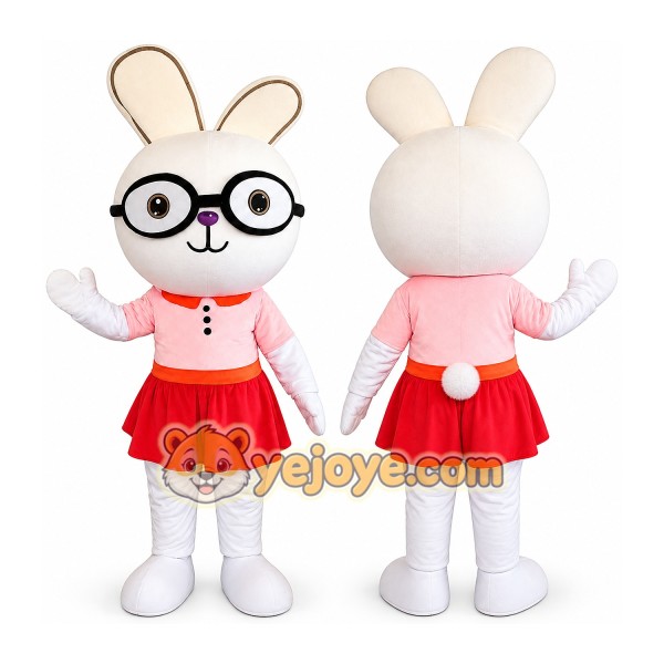 Rabbit Mascot Costume for Adults Custom Logo Party Character Suit