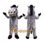 Gray Wild Boar Mascot Costume for Adults Custom Logo Party Character Suit