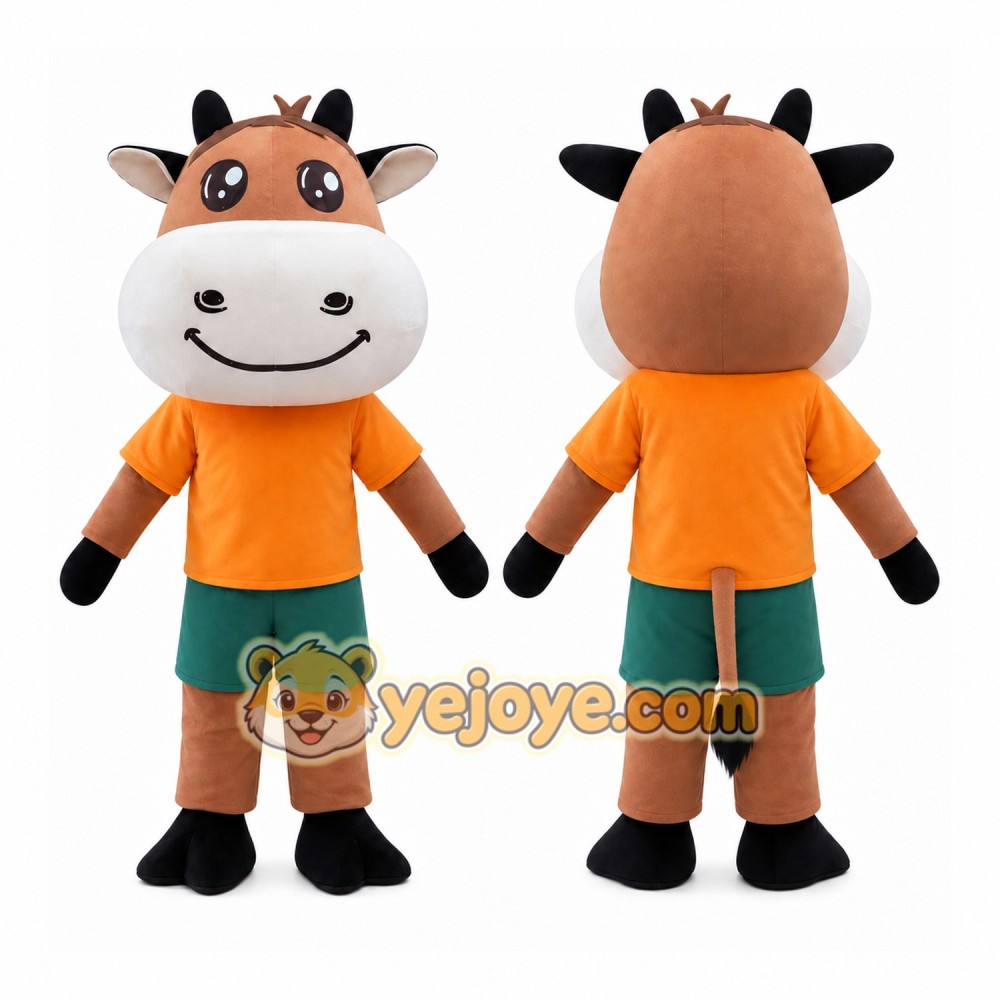 Cow Mascot Costume for Adults Custom Logo Party Character Suit