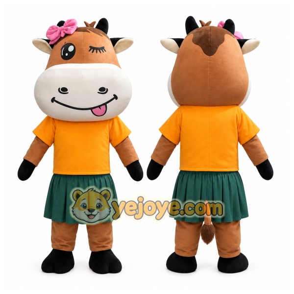 Cow Mascot Costume for Adults Custom Logo Party Character Suit