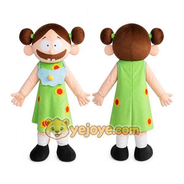 Girl Mascot Costume for Adults Custom Logo Party Character Suit