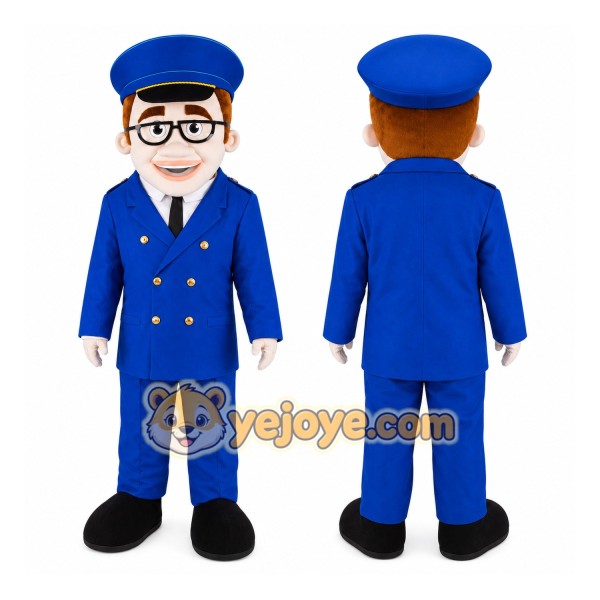 train conductor Mascot Costume for Adults Custom Logo Party Character Suit