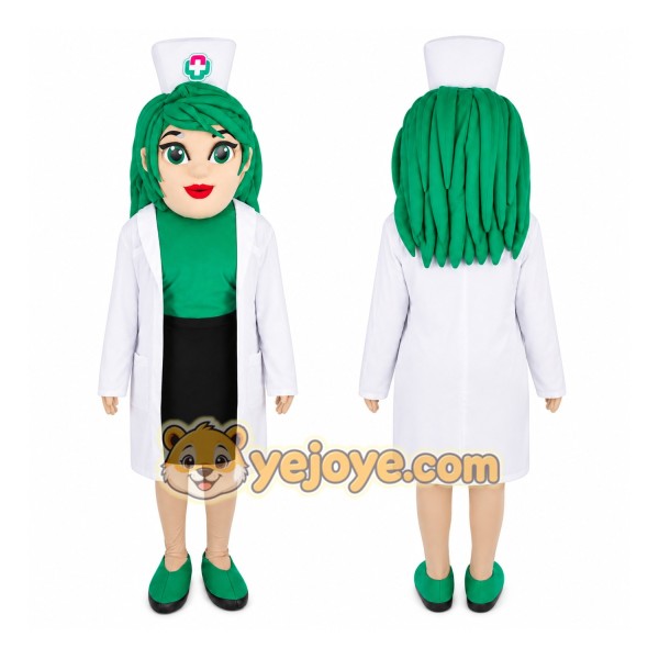 Nurse Mascot Costume for Adults Custom Logo Party Character Suit