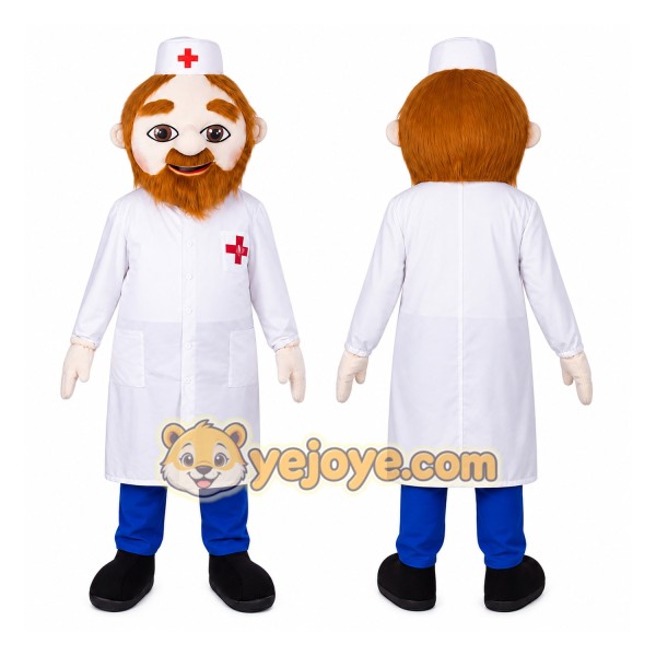 Doctor Mascot Costume for Adults Custom Logo Party Character Suit